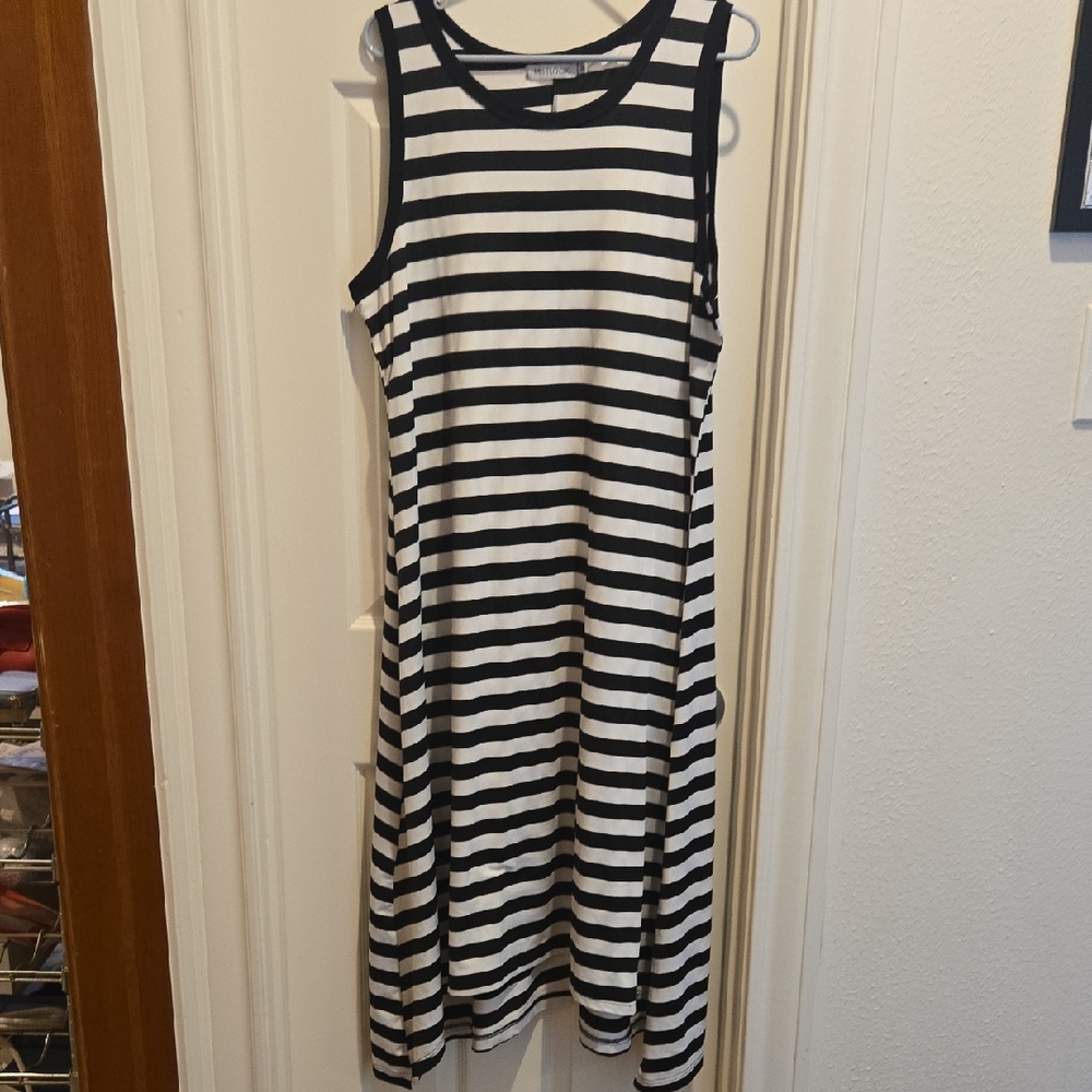 MISSLOOK  Striped Dress With Asymetric Hem